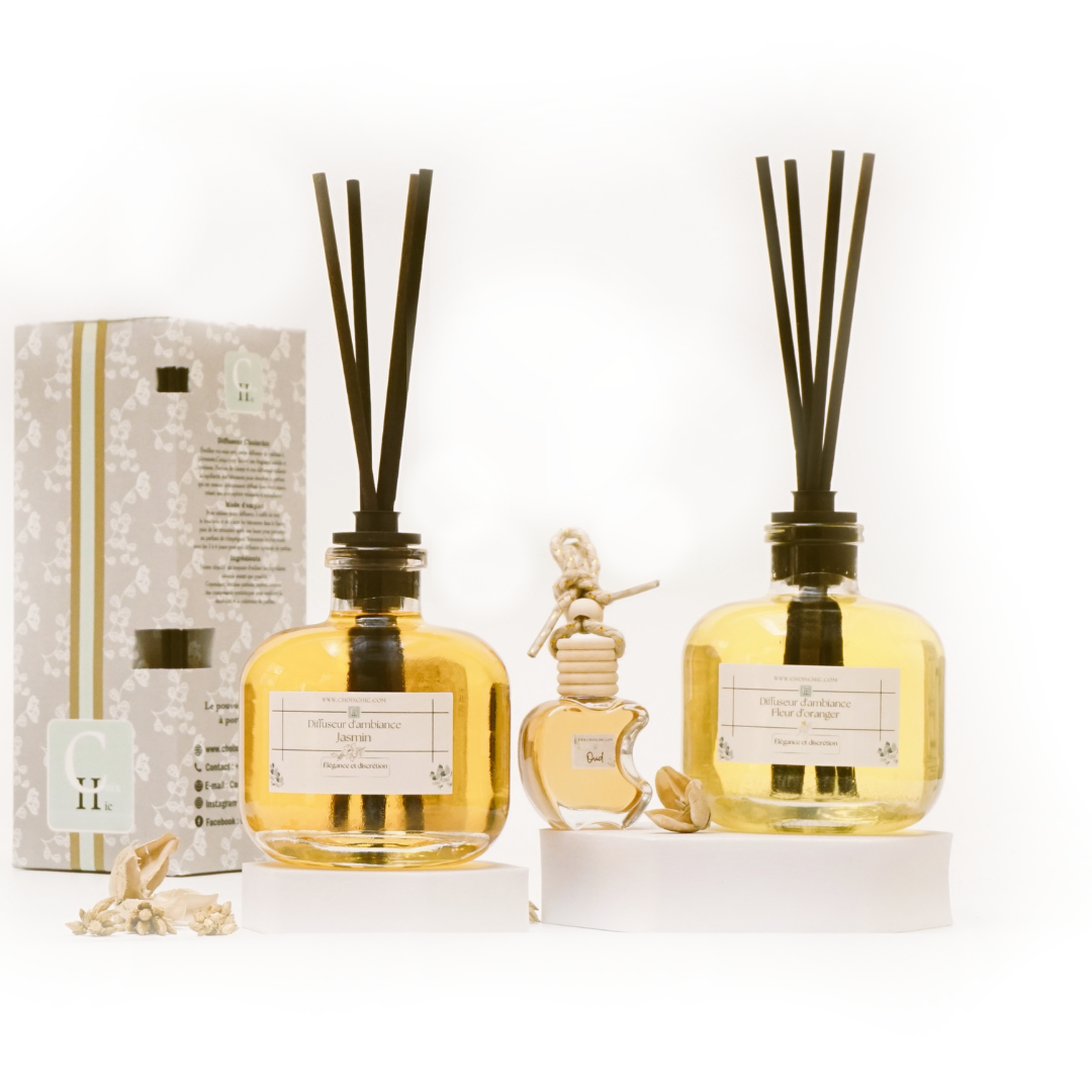 Pack 2 Diffuseurs 200ml + 1 Diffuseur Voiture Gratuit