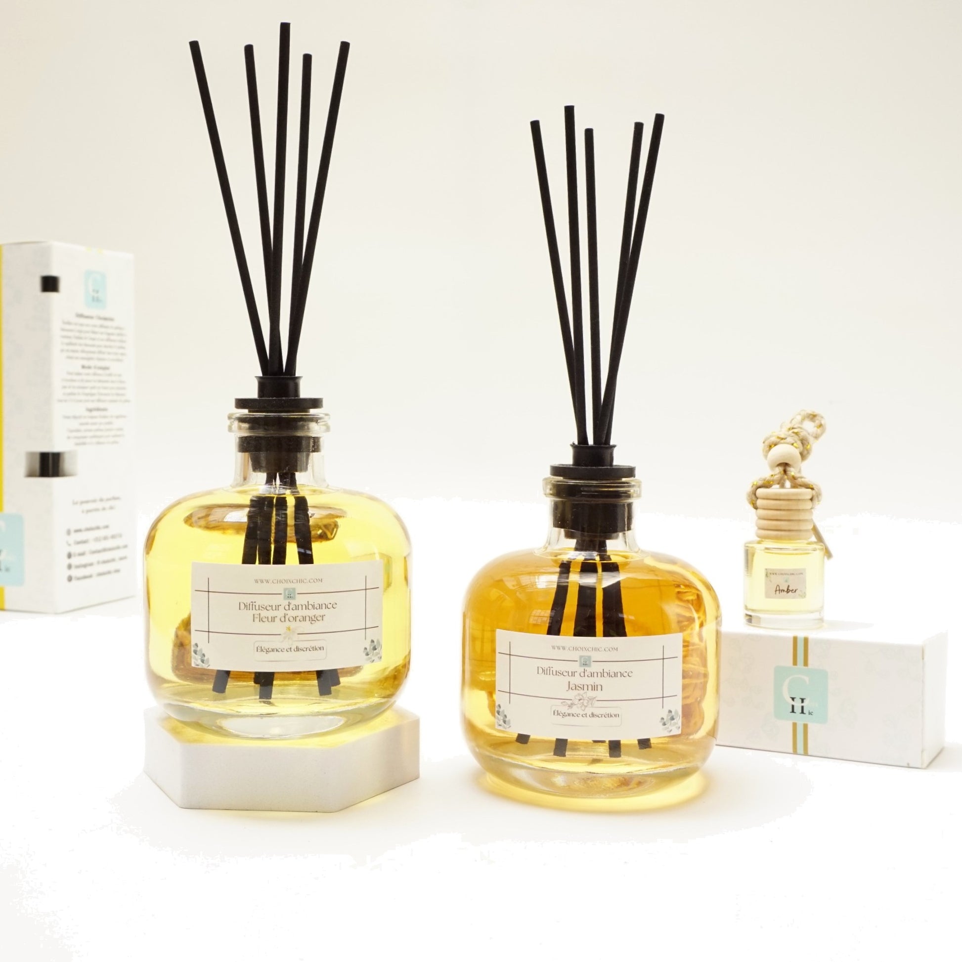Pack diffuseurs d’ambiance 200ml ChoixChic avec diffuseur voiture