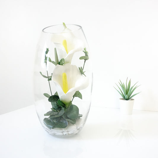 Vase Terrarium Calla artificielle